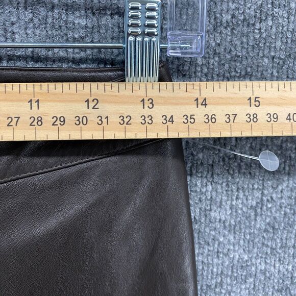 Cache Leather Pants Womens 2 Brown High Rise Bootcut Farm Ranch Western Casual - Picture 8 of 11